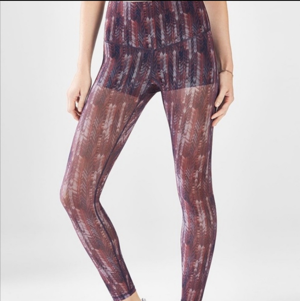 Fabletics powerform high waisted mesh leggings abstract print